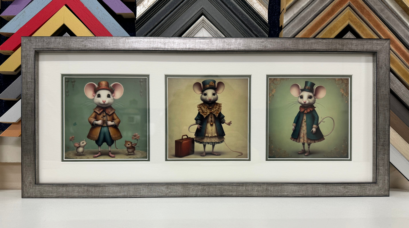 A framed print