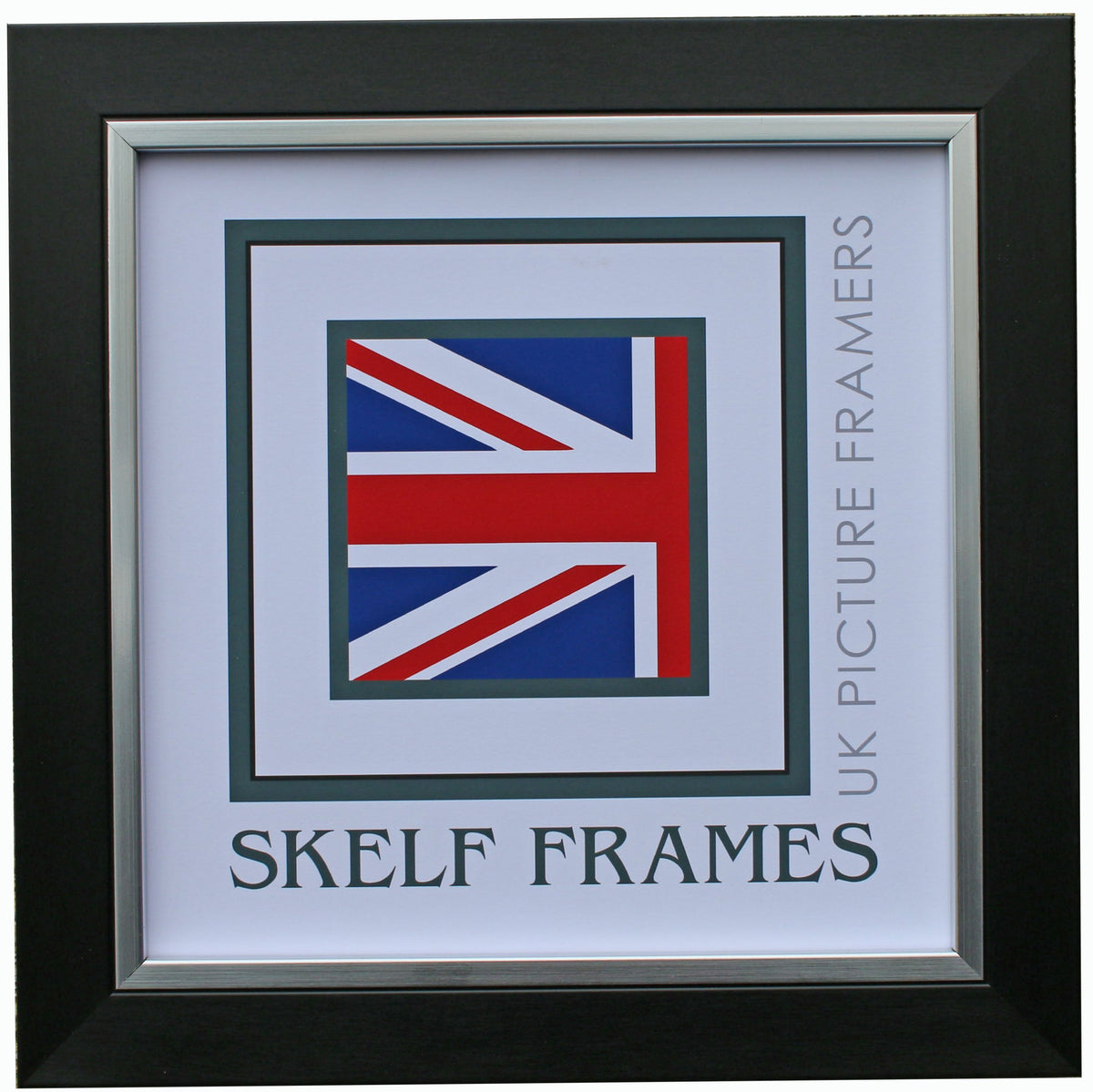 Brush Black with Silver Inlay Square Frame