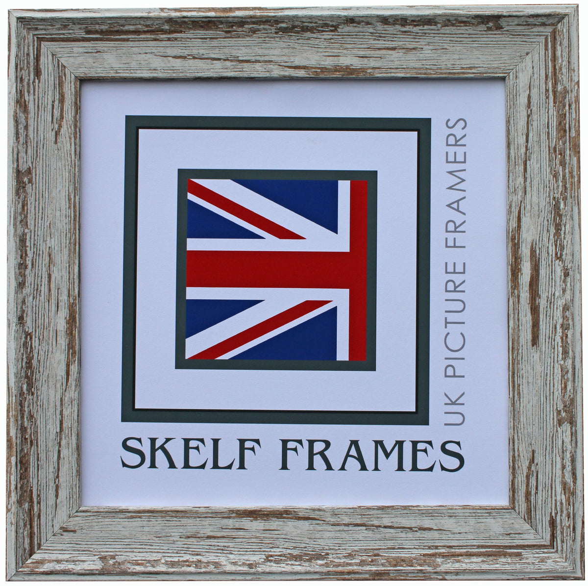 Dark Shabby Distressed Spoon Square Frame