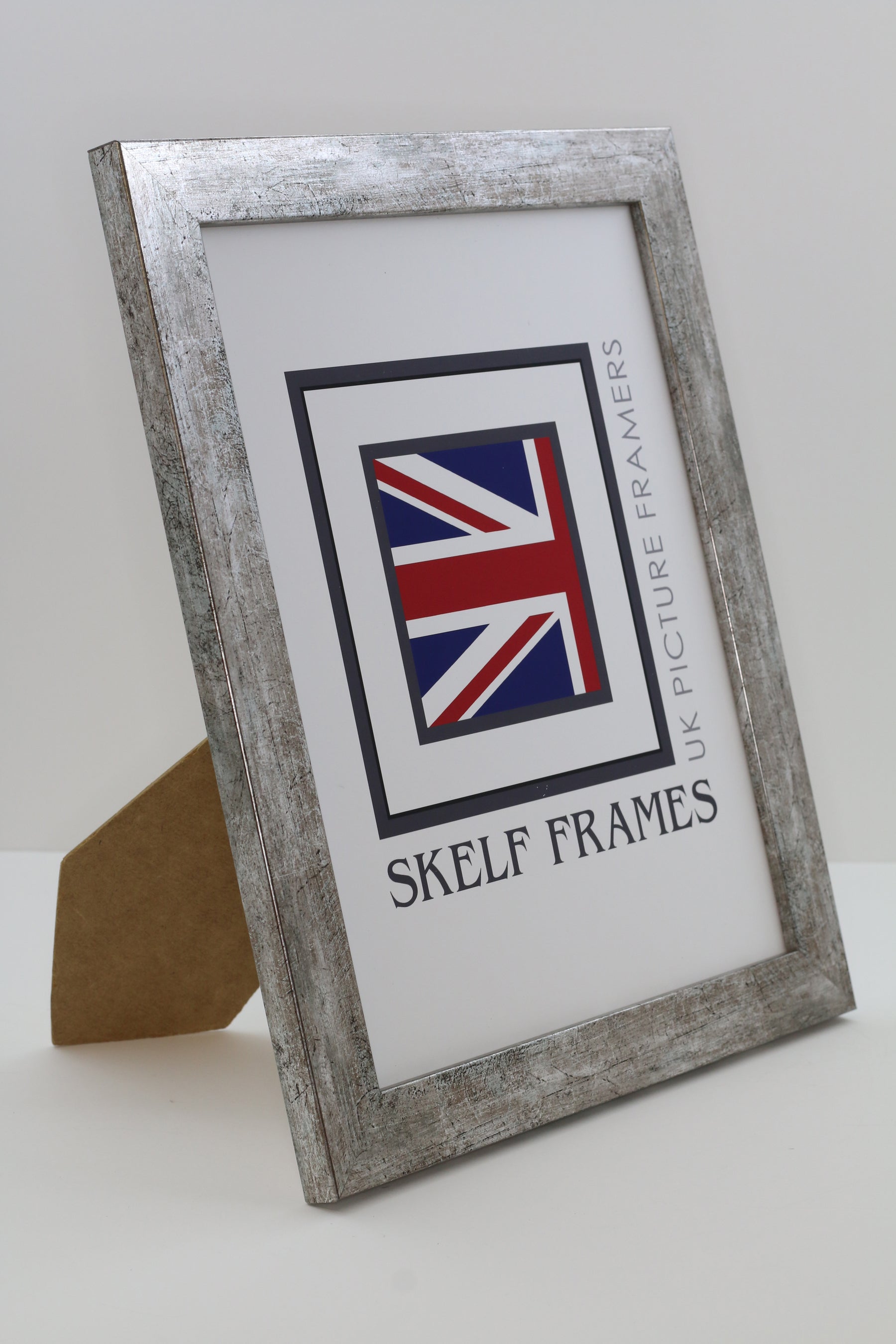 Flat Antique Silver Wood Frame