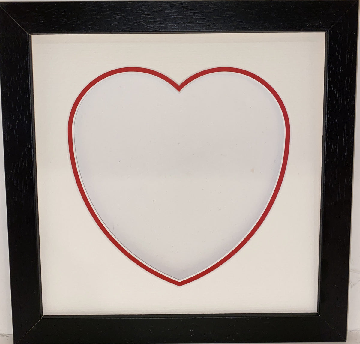 8 x 8 Black Wood Frame with Double Love Heart Mount