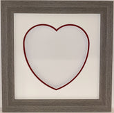 8 x 8 Brushed Grey Frame with Double Love Heart Mount