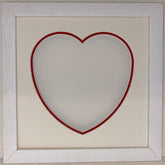 8 x 8 White Wood Frame with Double Love Heart Mount