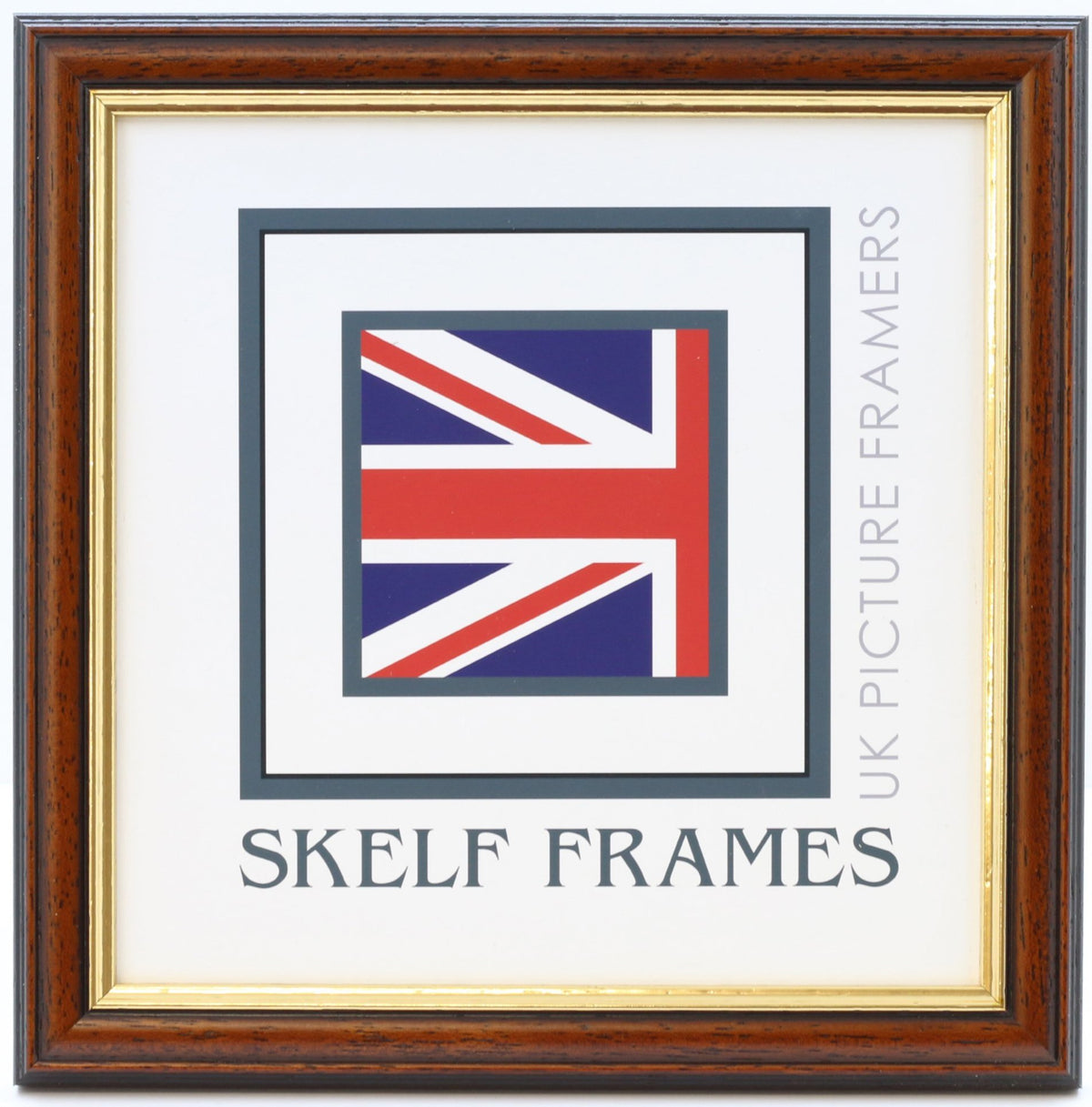 Dark Wood Gold Inlay Square Frame