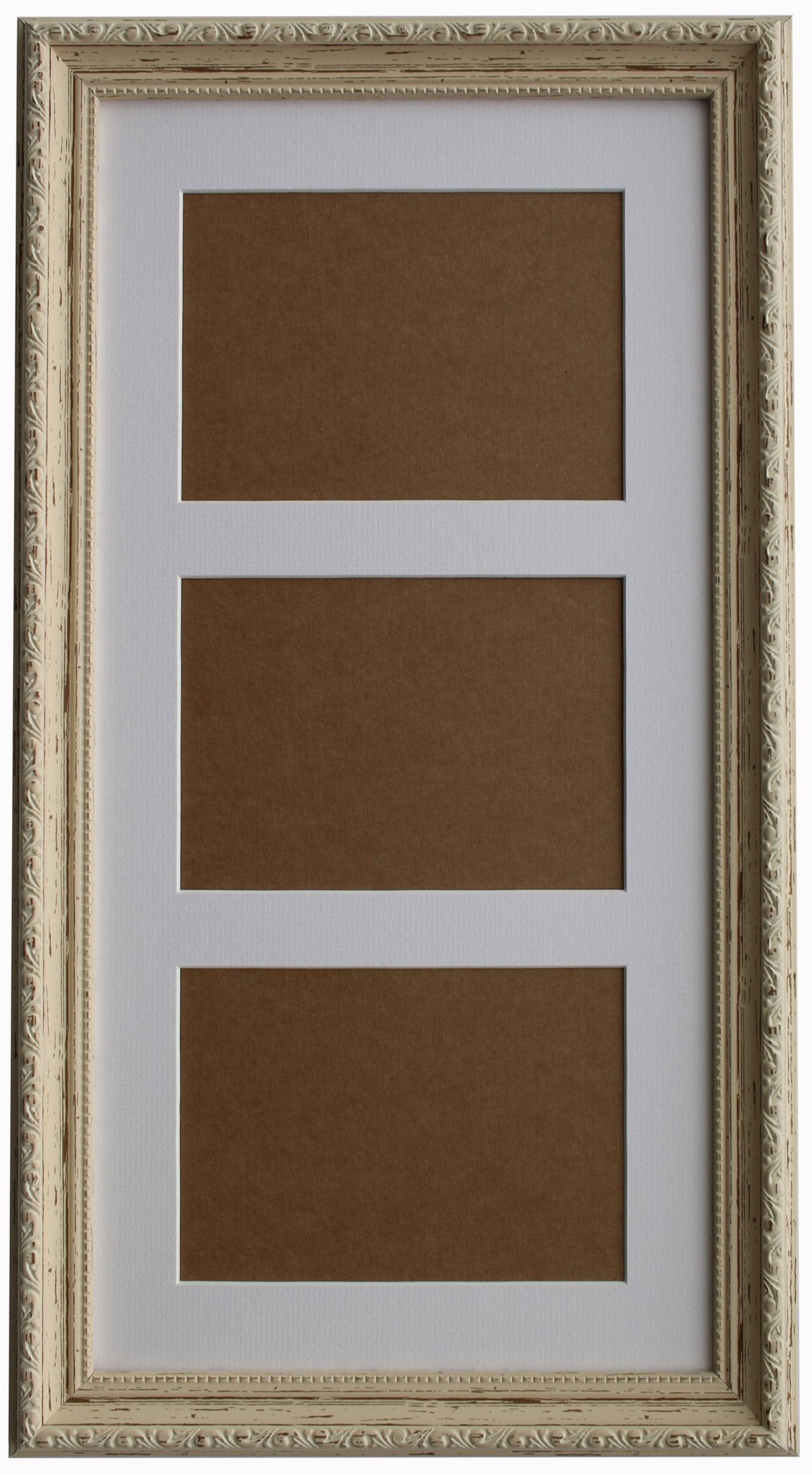 Ornate Vintage Shabby Chic Multi Aperture 20" x 10" - With Glass Frame