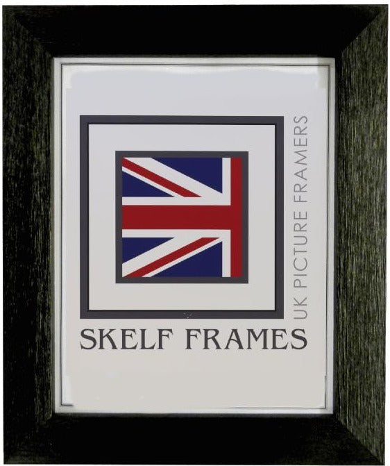 Wide Driftwood Effect Black Wood Frame - Metric