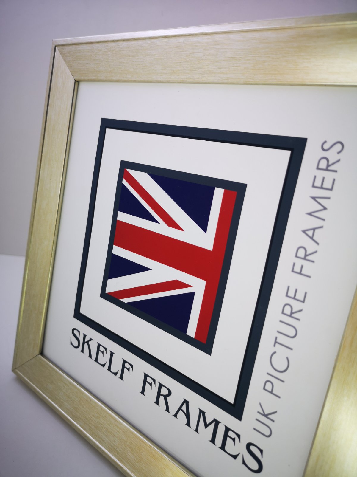 Beveled Champagne Silver Square Frame