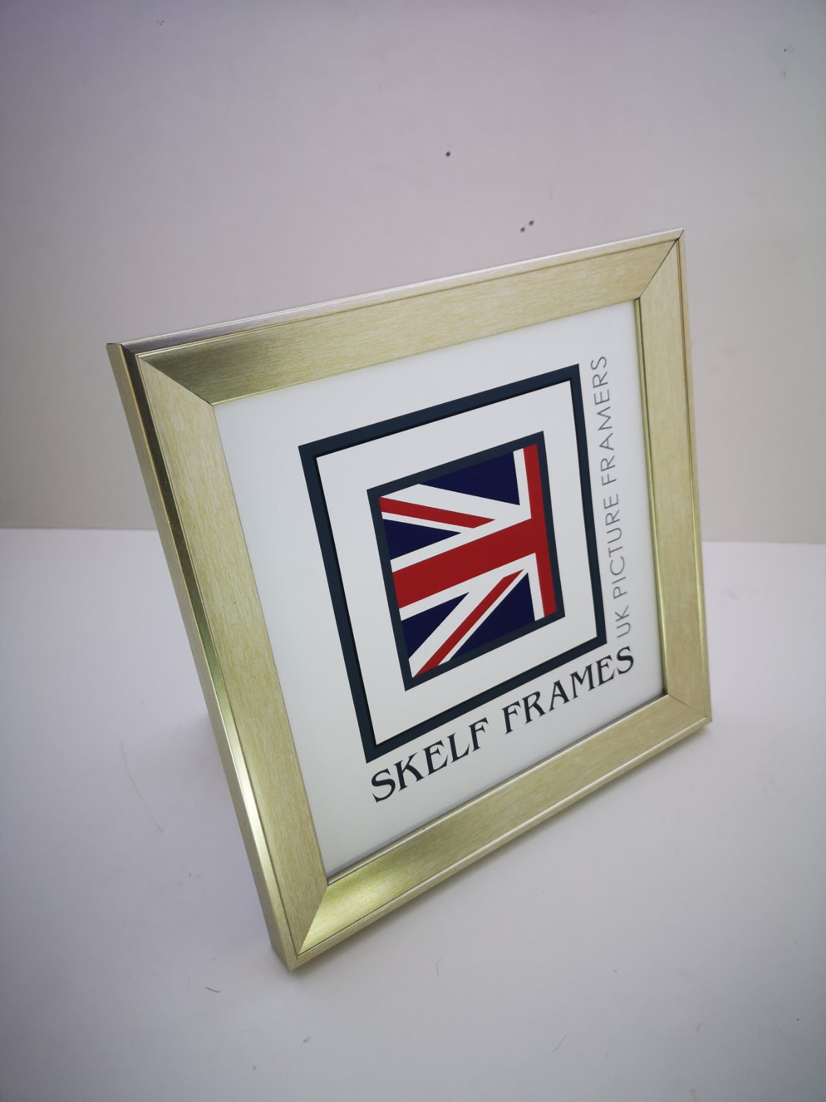 Beveled Champagne Silver Square Frame