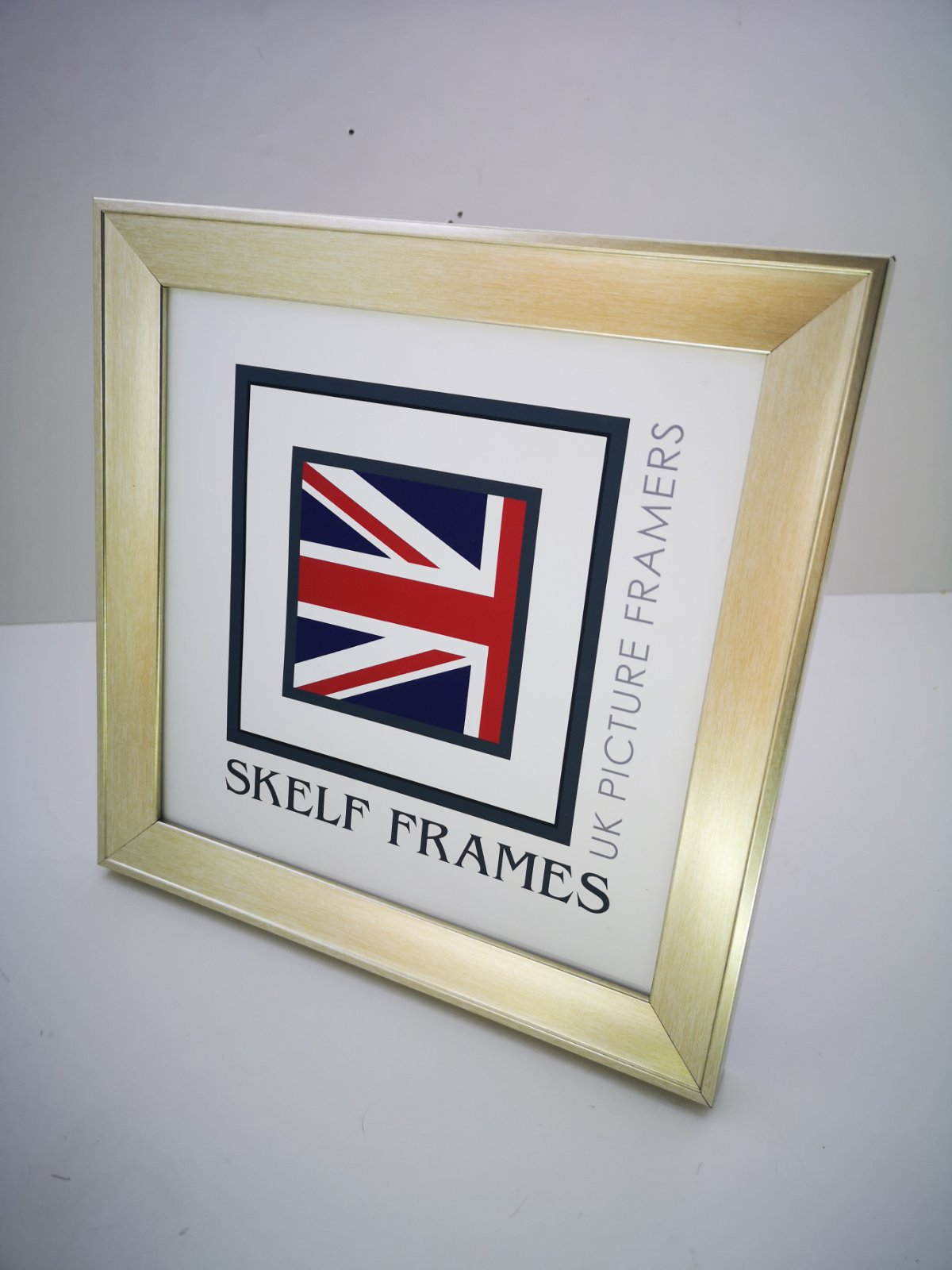Beveled Champagne Silver Square Frame