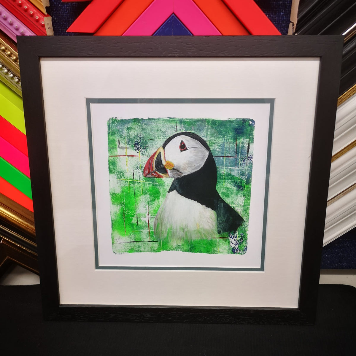 A framed artwork