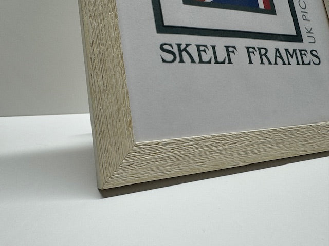 White Thin Driftwood Frame - Metric