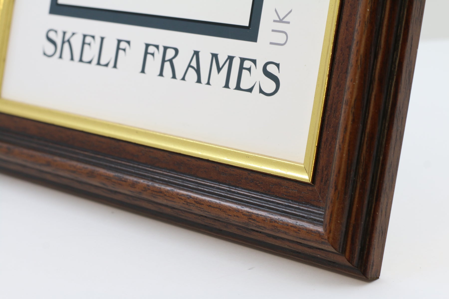 35mm Dark Wood with Gold Inlay Multi Aperture 20" x 10" - With Glass Frame