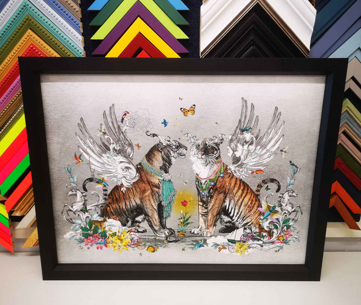 A framed artwork