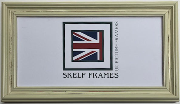 Distressed Off-White Wood Panoramic Frame