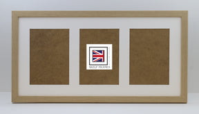 22mm Light Oak Veneer Multi Aperture 20" x 10" - With Glass Frame