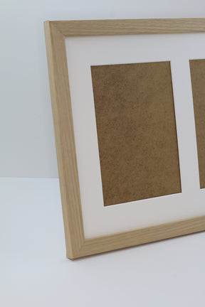 22mm Light Oak Veneer Multi Aperture 20" x 10" - With Glass Frame