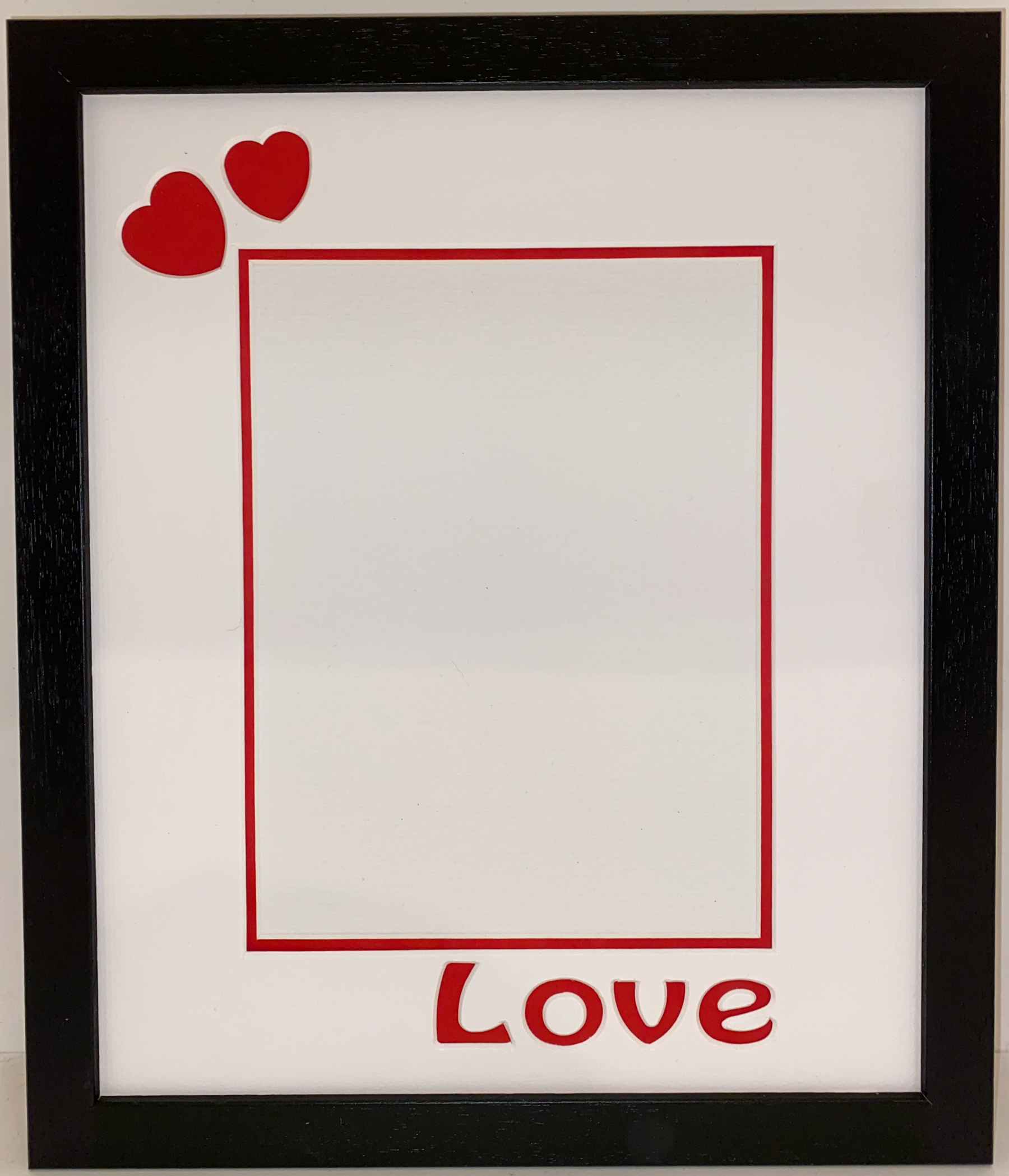 12 x 10 Inches Black Frame with Love and Hearts Mount for Valentines