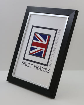 Brushed Black with Silver Inlay Frame