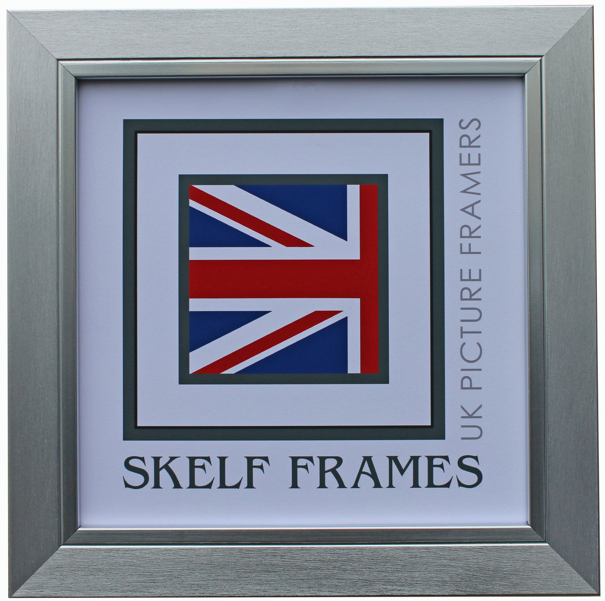 Brush Silver with Silver Inlay Square Frame
