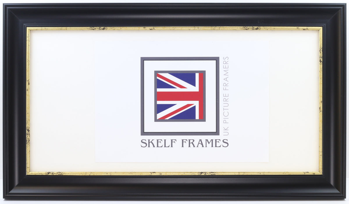 Panoramic Cornwall Black & Gold Frame