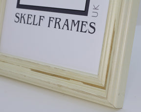 Distressed Off-White Multi Aperture 20" x 10" - With Glass Frame