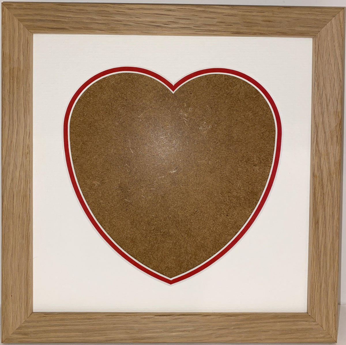 8 x 8 20mm Oak Veneer Wood Frame with Love Heart Double Mount