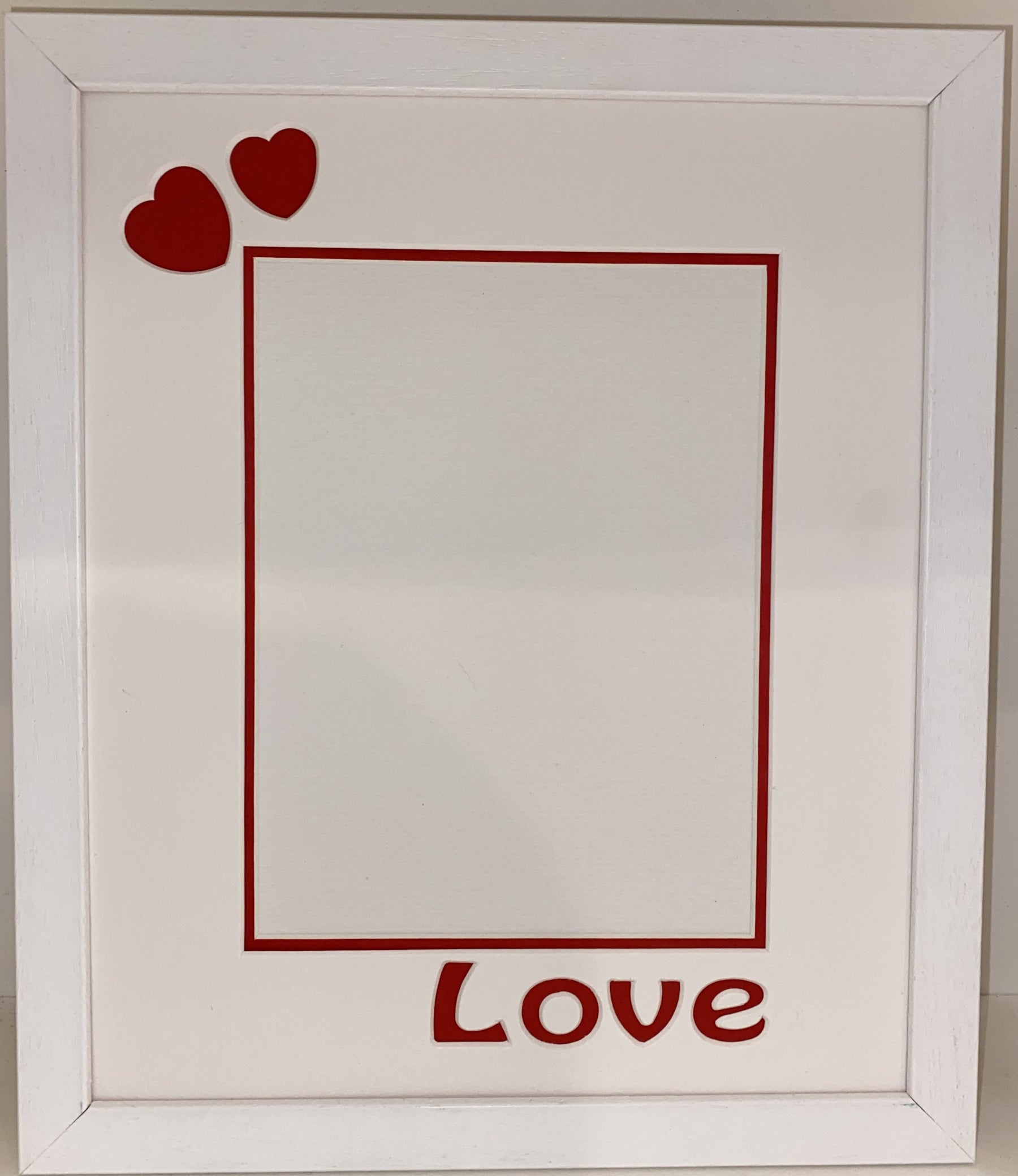 12 x 10 Inches White Frame with Love and Hearts Mount for Valentines