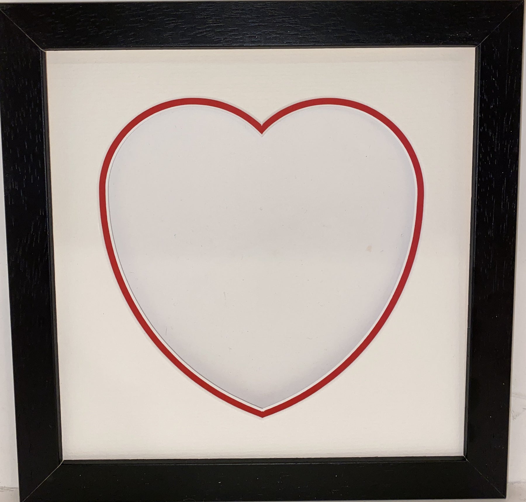 8 x 8 Black Wood Frame with Double Love Heart Mount