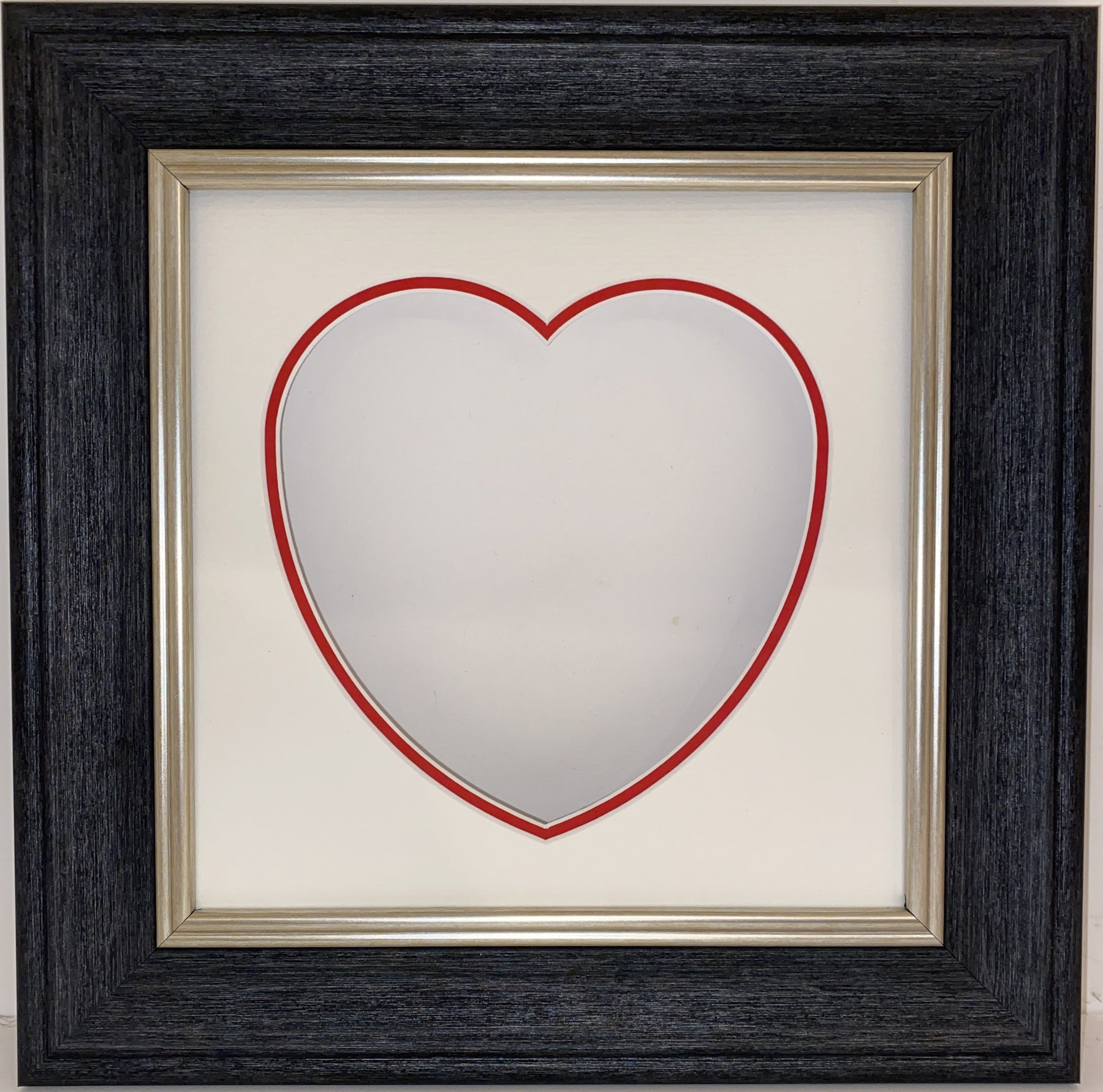 Cornwall Dark Grey Frame with Double Love Heart Mount