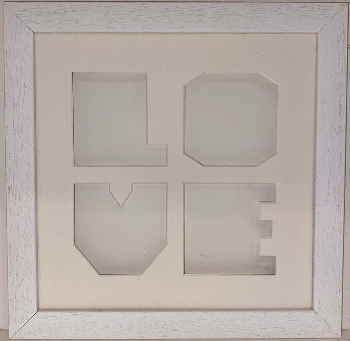 8 x 8 White Wood Frame with Love Mount