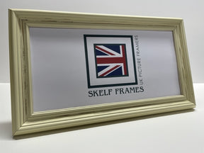 Distressed Off-White Wood Panoramic Frame