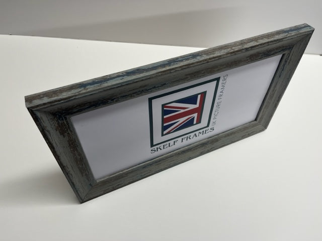 Panoramic Blue Shabby Distressed Spoon Frame