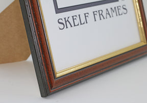 Dark Wood Gold Inlay Frame