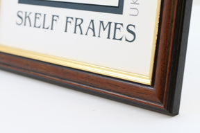 Dark Wood Gold Inlay Square Frame