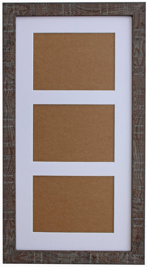 Walnut Orangebox Wood Grain Multi Aperture Frame - 17" x 9" - With Glass