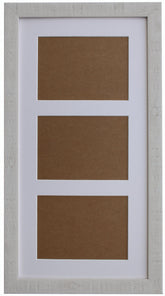White Orangebox Wood Grain Multi Aperture Frame - 20" x 10" - With Glass