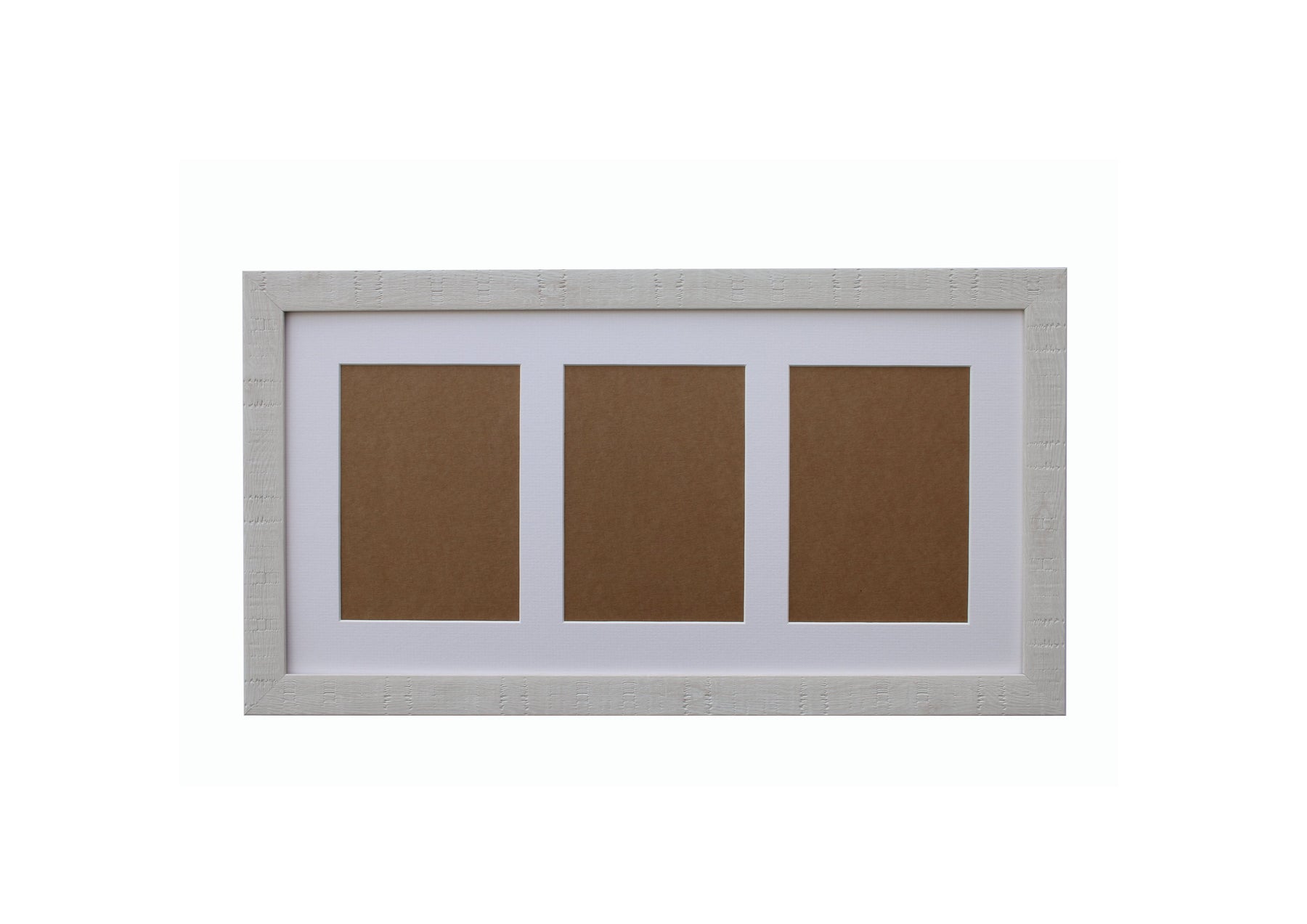 White Orangebox Wood Frame Grain Multi Aperture 20" x 10" - With Glass Frame
