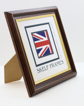 35mm Dark Wood Gold Inlay Square Frame