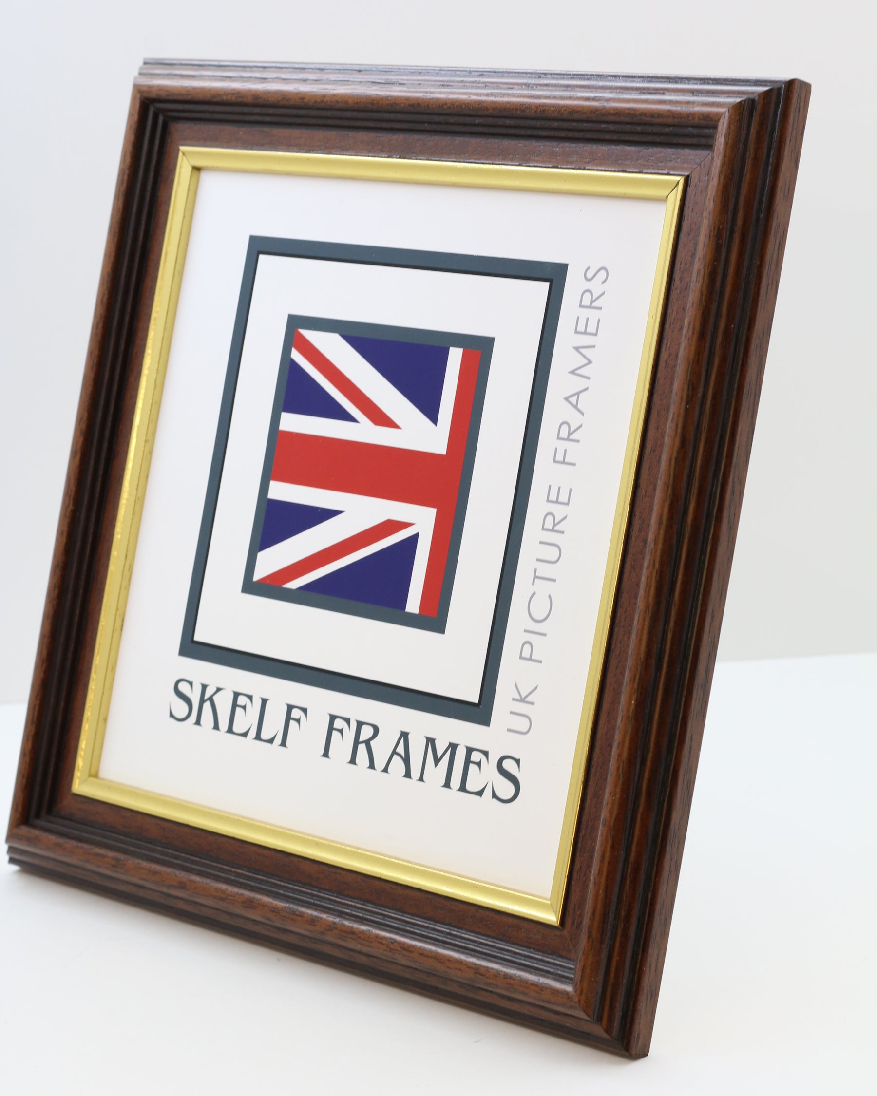 35mm Dark Wood Gold Inlay Square Frame