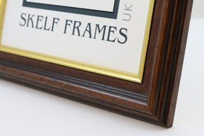 35mm Dark Wood Gold Inlay Square Frame