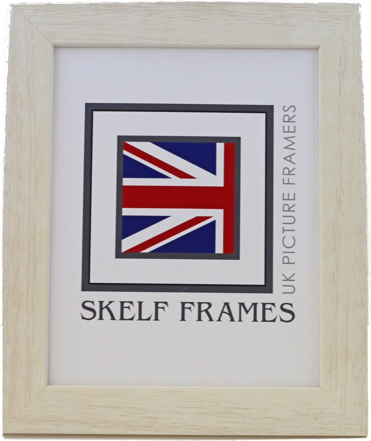 Wide Driftwood Effect White Wood Frame - Metric