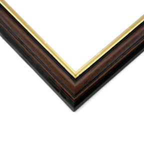 Dark Wood Gold Inlay Frame
