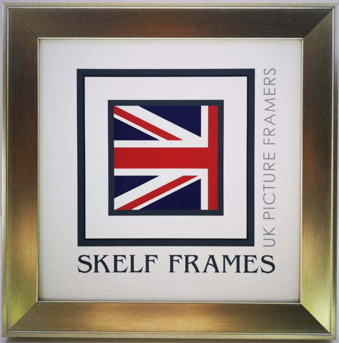 Beveled Champagne Silver Square Frame